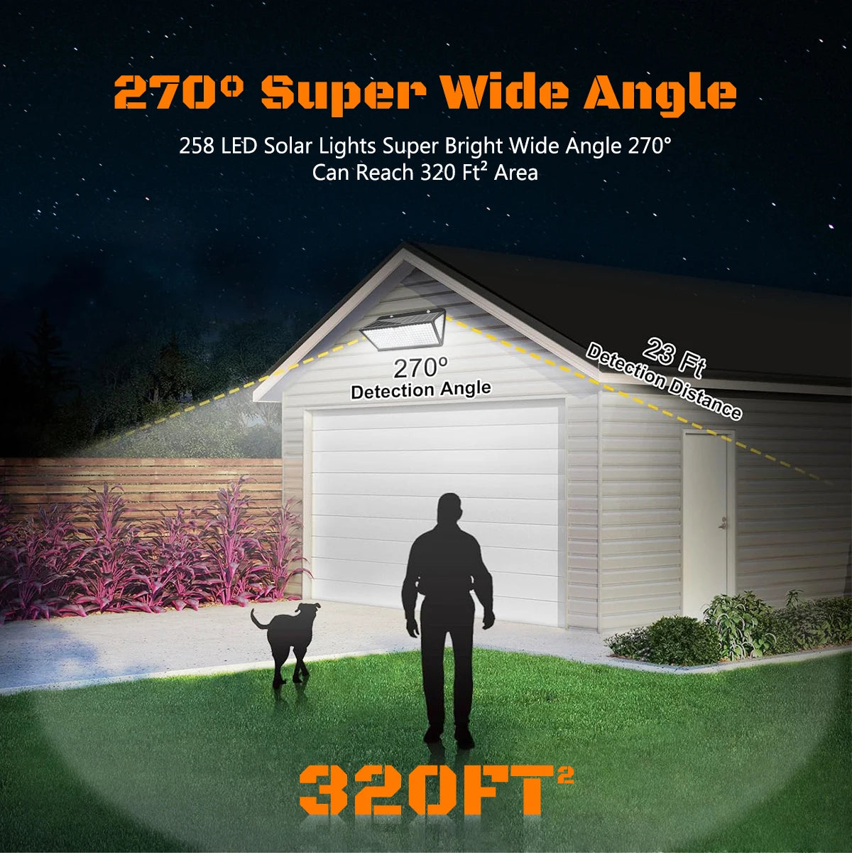 Super Bright Solar Wall Lamp Solar Lights Outdoor Solar Powered Flood Lights with 3 Mode IP65 Waterproof for Outside Yard Street