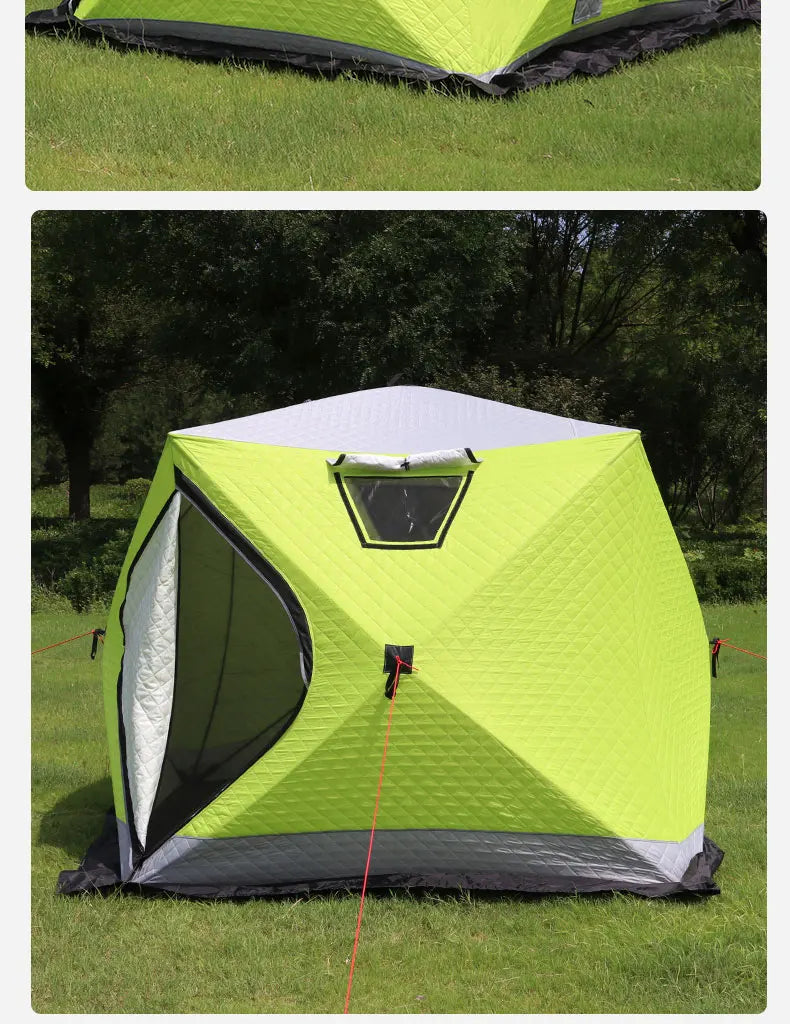 Winter Fishing Tent Ice Fishing Tent Cotton Clip Thick Insulation Windproof Snow Shelter Camping for 2-3 People Pop Up Tent