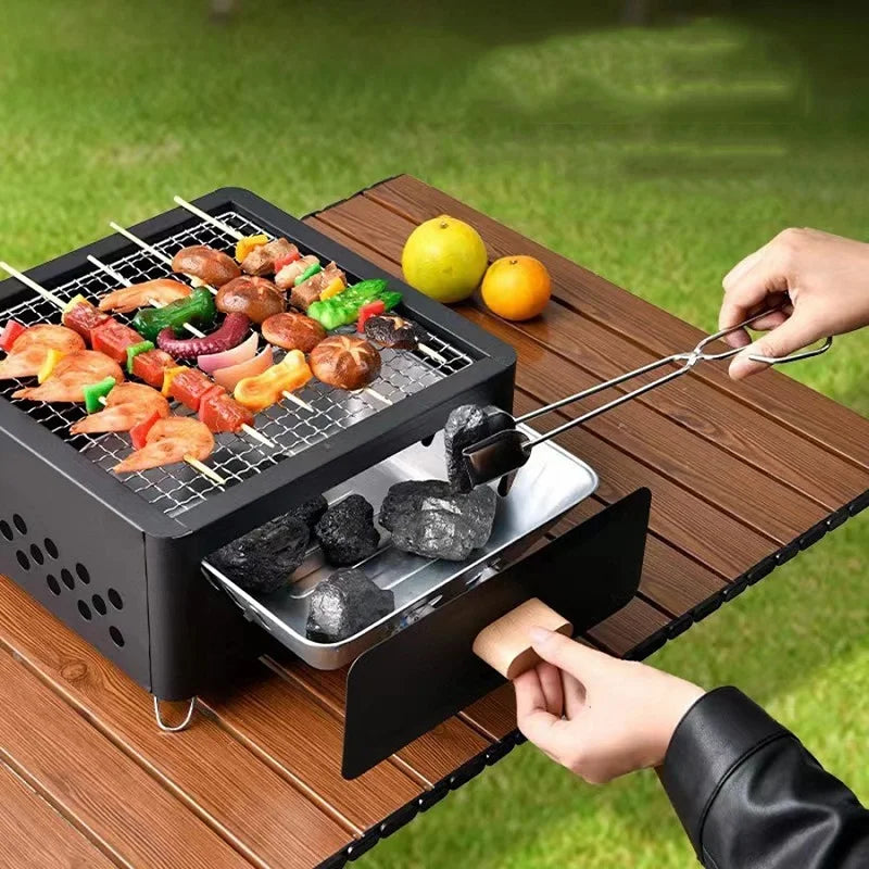 Portable Outdoor Barbecue Stove, Camping Equipment, Charcoal Tea Oven Set Bushcraft Tourism Picnic Cookware Bbq Articles for Use