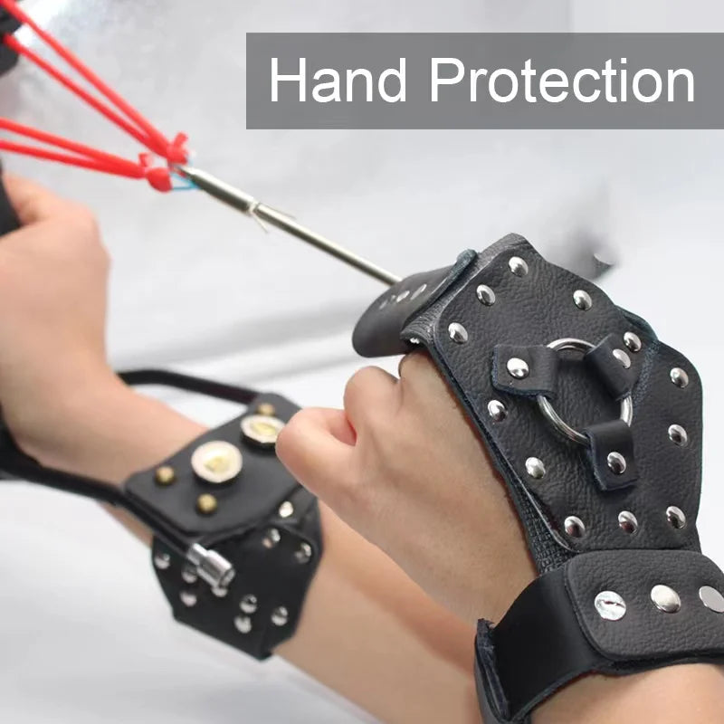 Powerful Fishing Slingsshot with Wrist Rest Outdoor Hunting All-metal Material Sling Shot Large Catapult for Fishings and Ball