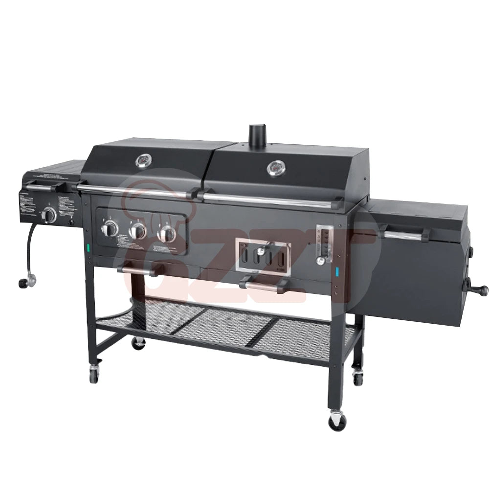 IT-4518S Gas Charcoal Combo Combination Hybrid Gas BBQ Barbecue Grills with Infrared burner Outdoor Kitchen Cooking Equipment