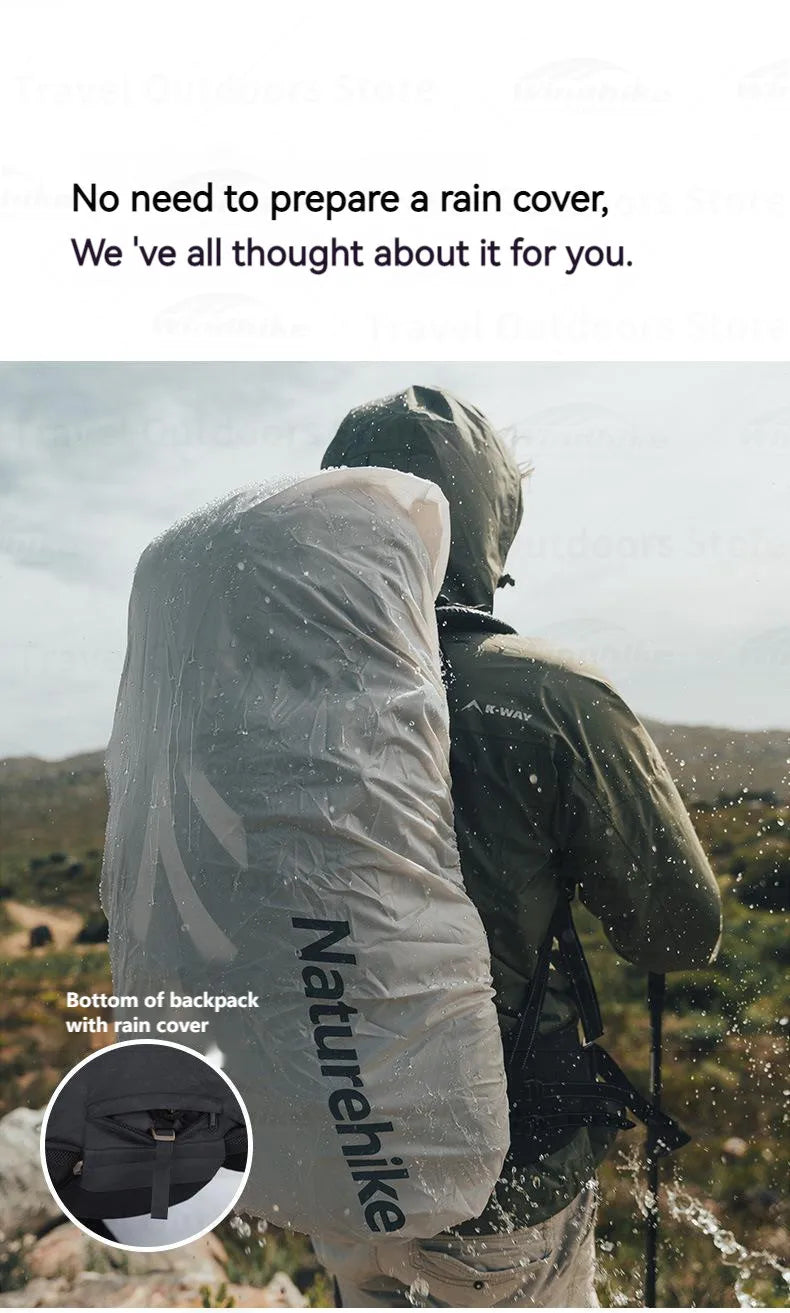 Naturehike Hiking Backpack Waterproof 70L + 5L Lightweight Mountaineering Hiking Outdoor Camping Trekking Bag with Rain Cover