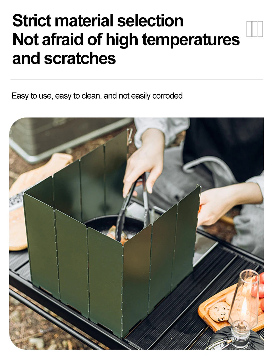 10 Plates Foldable Gas Stove Windshield Outdoor Camping Picnic Cooking Burner Windproof Screen Camping Outdoor Stove Wind Shield