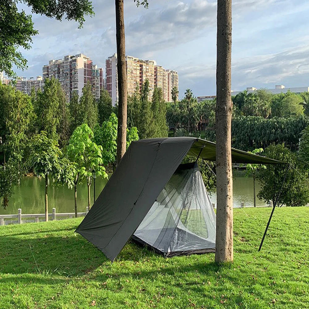 19 Hanging Point Tent Waterproof Tarpaulin Sunshade Canopy Outdoor Backpack Waterproof Camping Sunshade