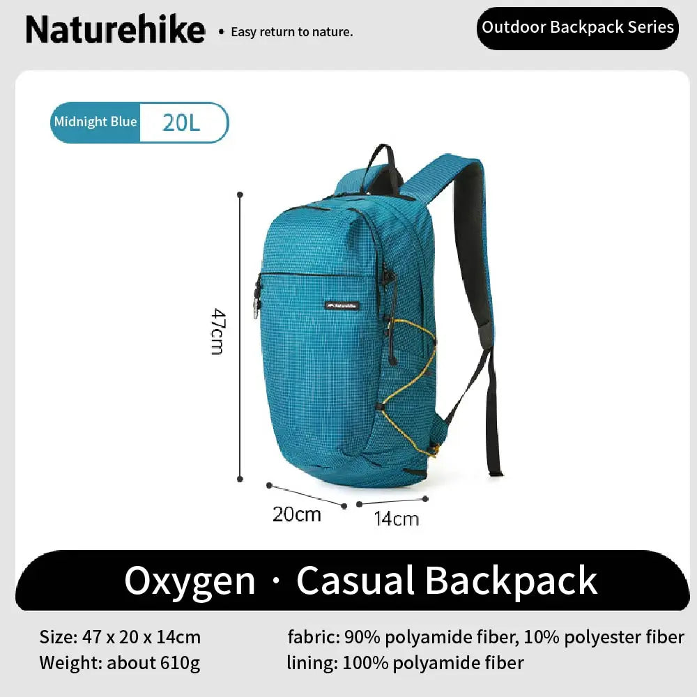 Naturehike Ultra-light Outdoor Hiking Backpack, 20 Liters Waterproof and Breathable, Suitable for Outdoor Camping Trips.