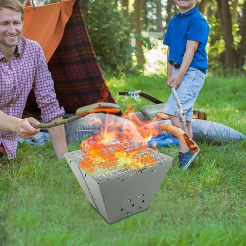 Folding Camping Stove Foldable Stove Burner Camping Grill Camping Stove Safe Outdoor Cooking Compact & Easy Storage