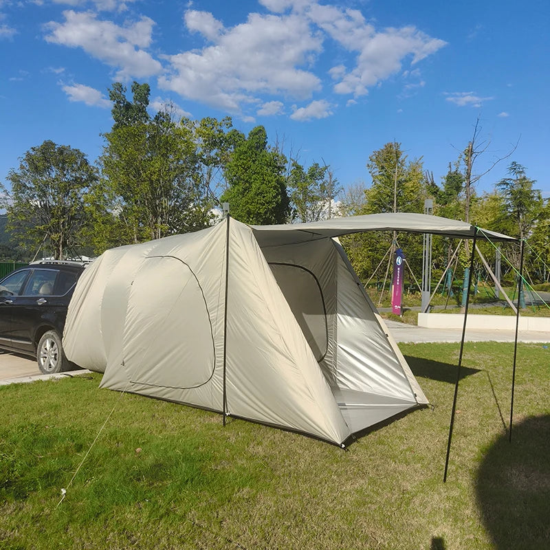 SUV Car Tent with Big Awning, Rear Tent, Camping, Multi-Use Tarp, Roomy Family Camping Tent with Floor, Car Side Tent