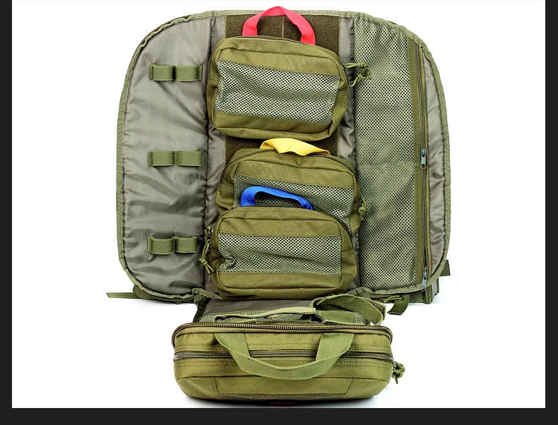 Tactical Medical Backpack MOLLE Detachable Med Kit - Quick-Access Military Survival Emergency Pack for Camping First Aid