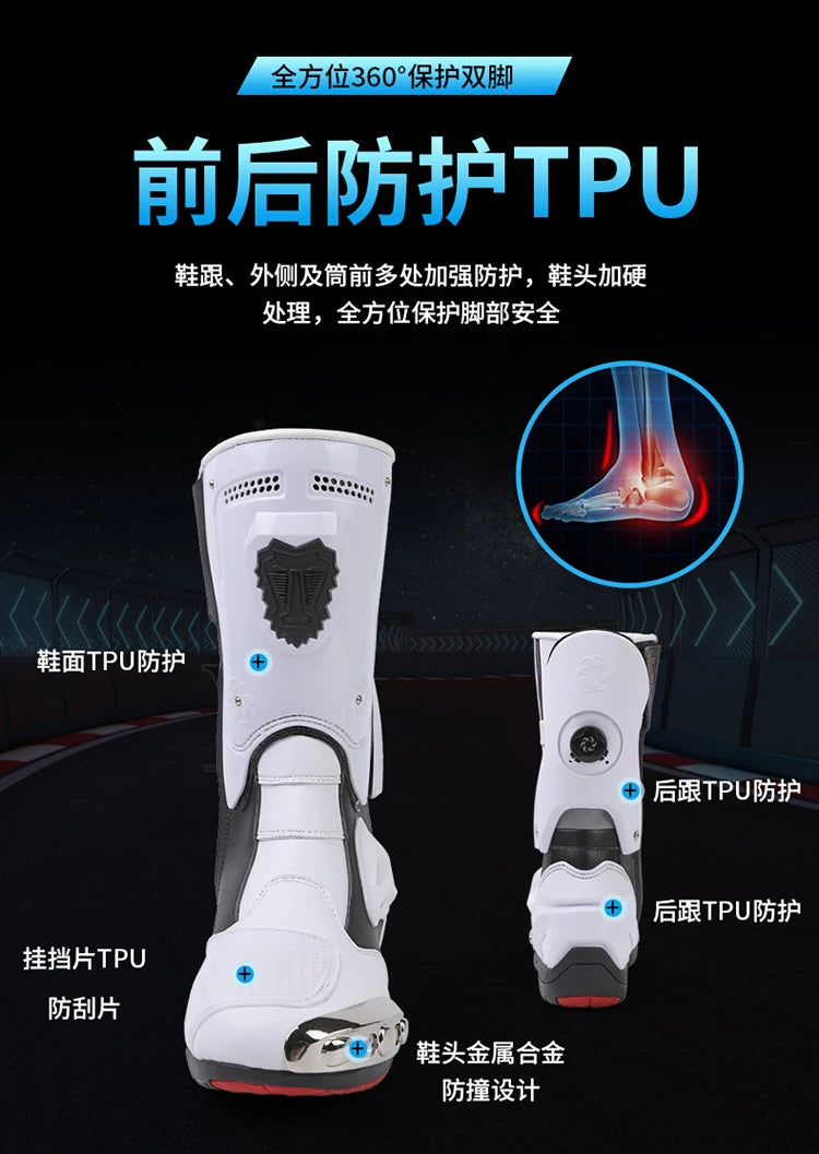 36-47 Anti Fall Motocross Boots Wear-resistant Motorcycle Boots Men's Women Racing Boots Safe Riding Equipment Rally Shoes