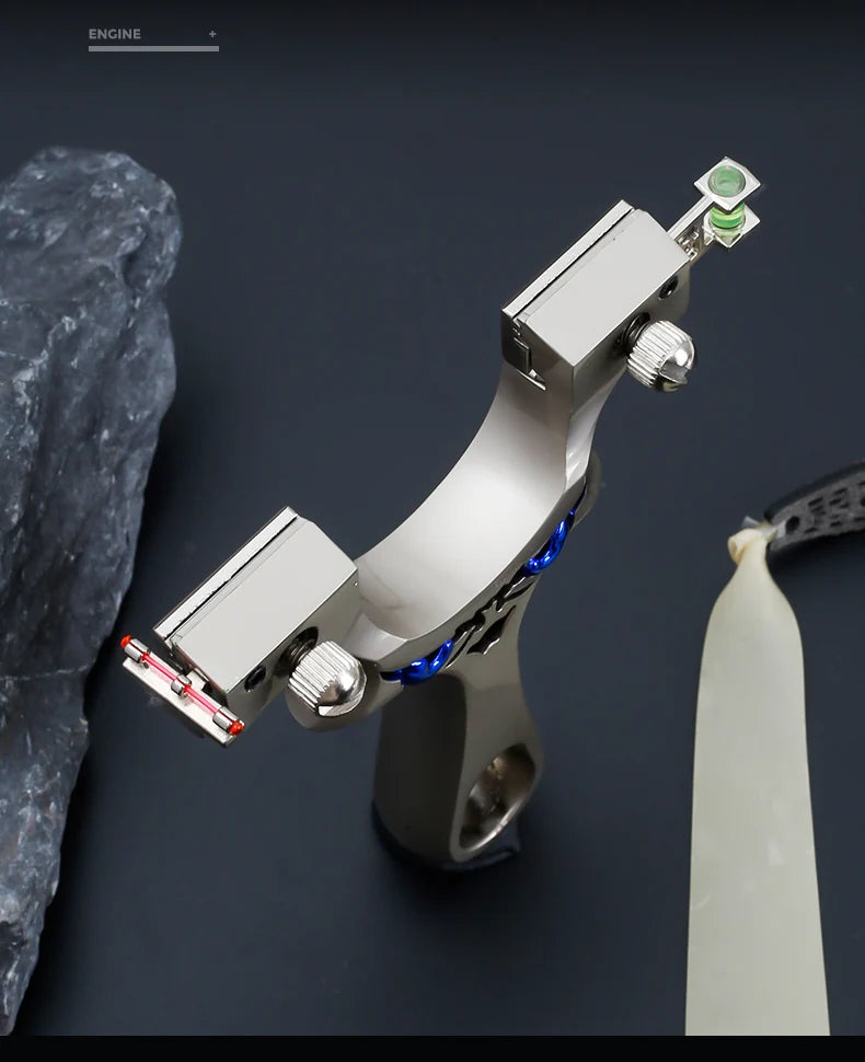 Silver Aluminum Alloy Slingshot Professional Slingshot Competition Dedicated Full Metal High-quality Sling Light and Strong