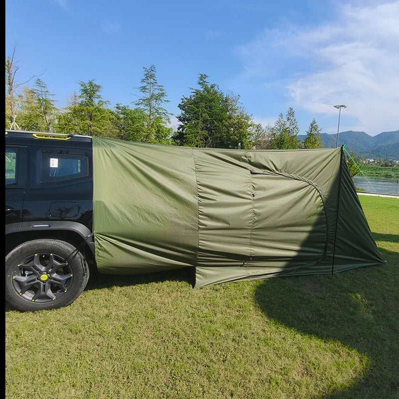 SUV Car Tent with Big Awning, Rear Tent, Camping, Multi-Use Tarp, Roomy Family Camping Tent with Floor, Car Side Tent