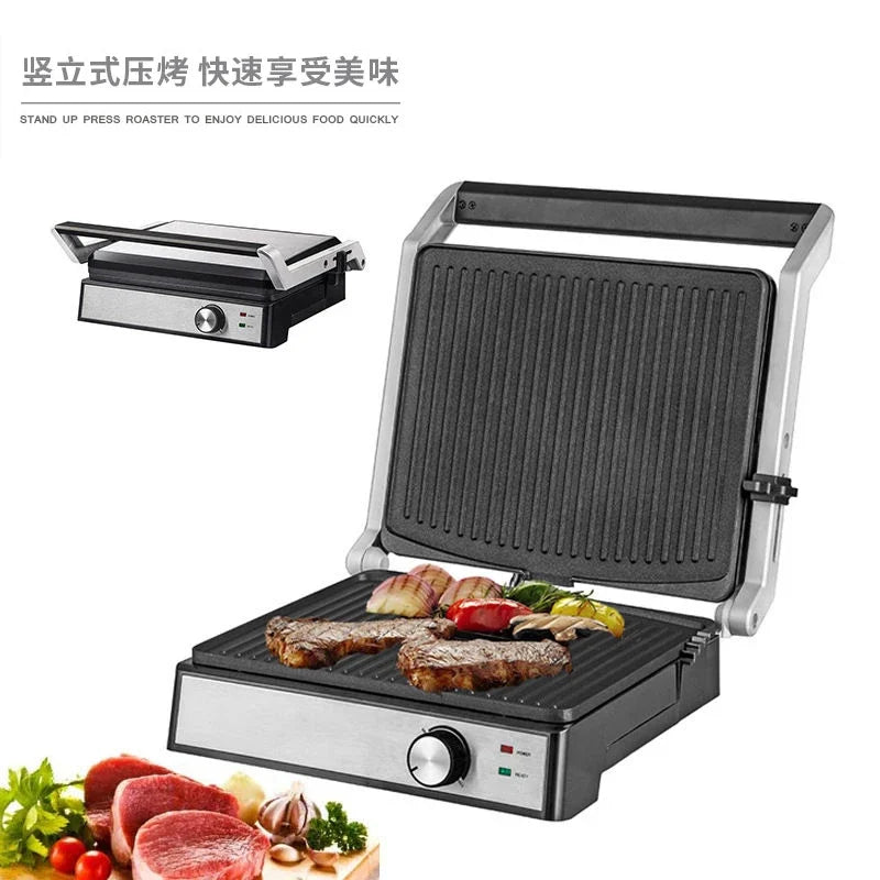 220V UK Multifunctional Steak Maker Panini Press Sandwich Grill Commercial Breakfast Burger Machine for Home Use EL