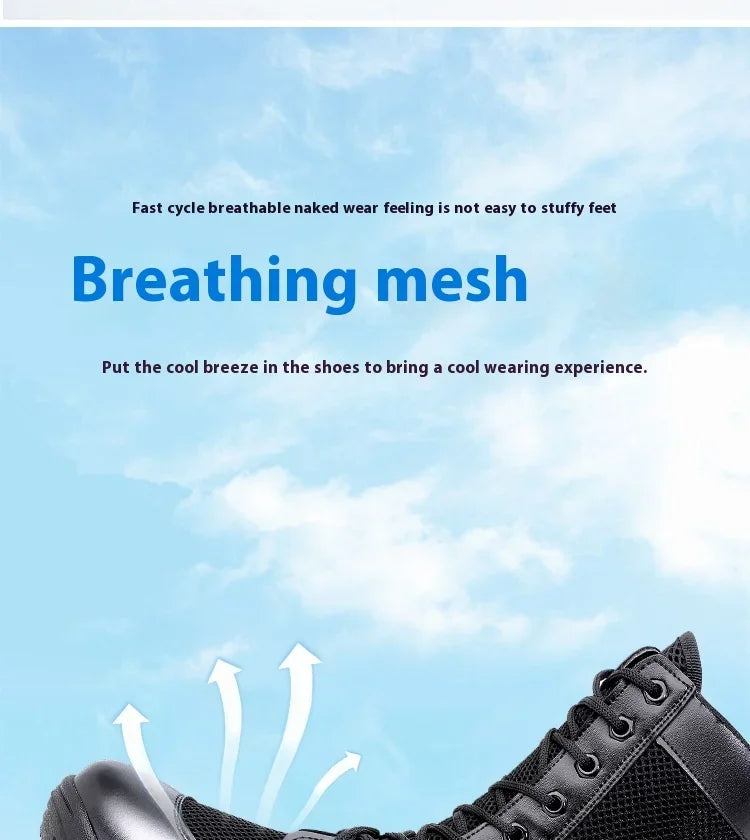 Summer ultra-light combat boots comfortable mesh shoes mountaineering boots men women high-top training boots security shoes