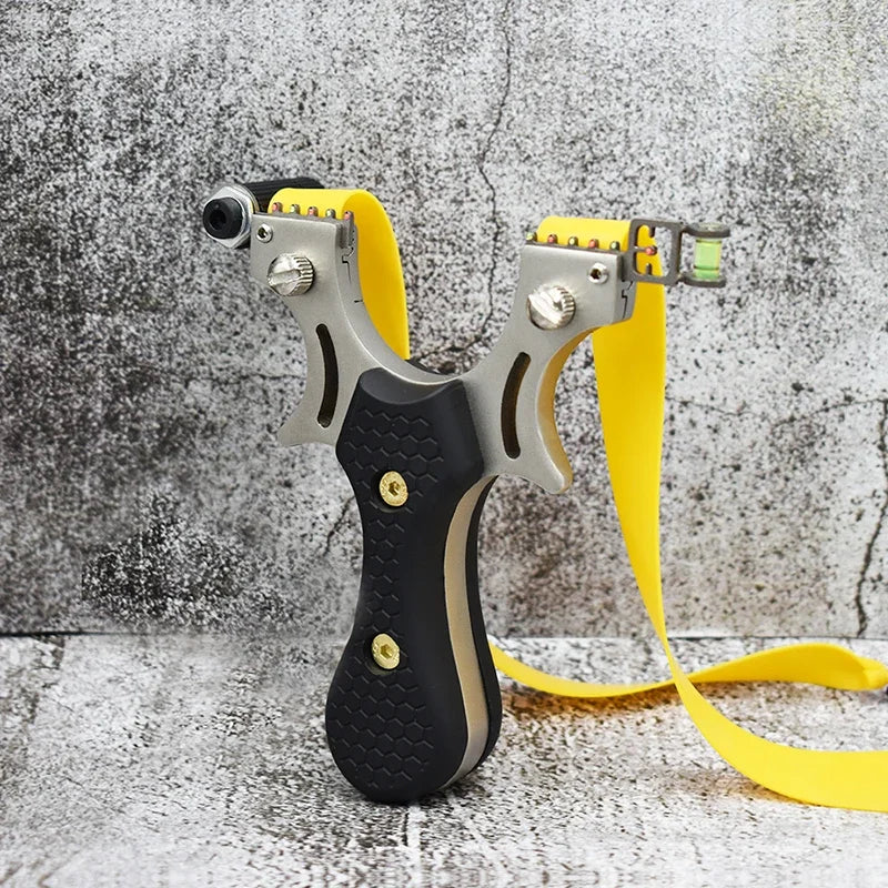 Professional Slingshot Outdoor Stainless Steel Hunting Catapult with ABS Patch Handle Using Flat Rubber Band Shooting