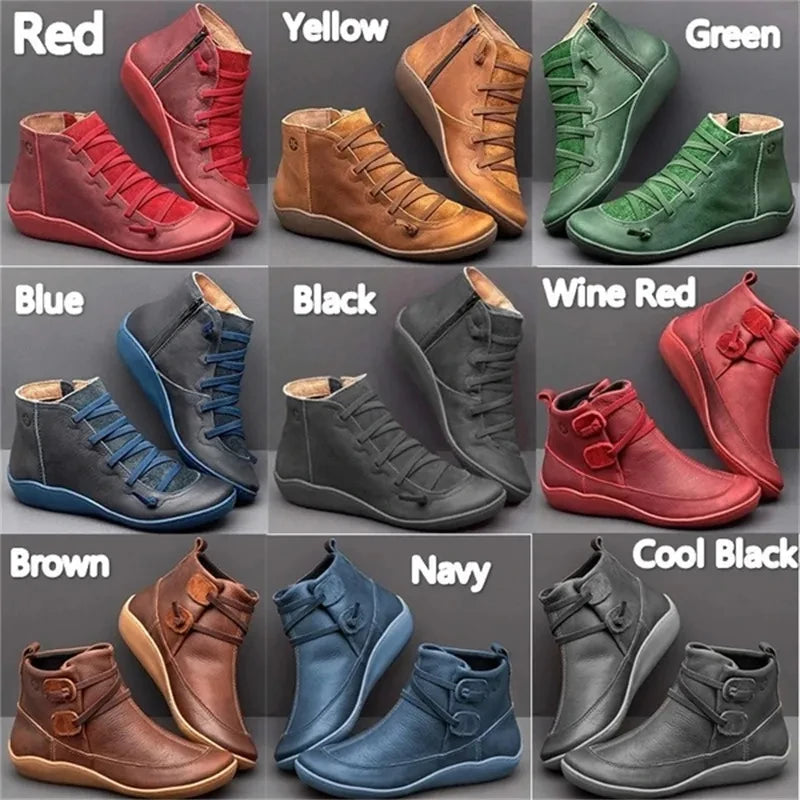 Women Boots Ankle Boots Roman Pointed Casual Booties Spring Autumn Women Boots Ladies Western Stretch Botas Leather