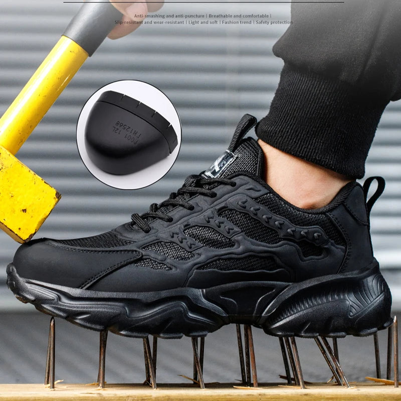 White Safety Shoes Men Steel Toe Boots Work Sneakers Anti-smash Anti-puncture Indestructible Shoes Sport Men Protective Shoes