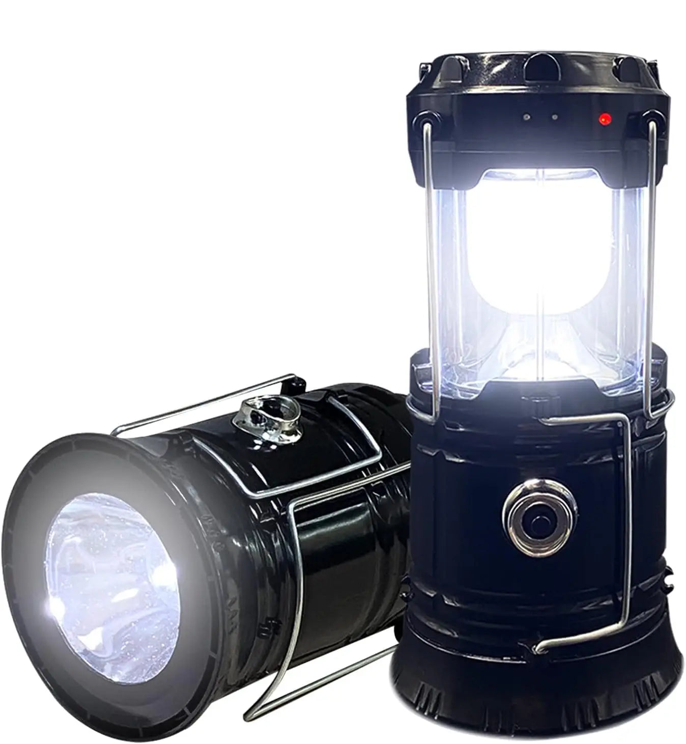 Solar Camping Lantern Collapsible LED Solar USB Rechargeable Lantern Flashlight Emergency Hanging Lights for Outdoor Camping