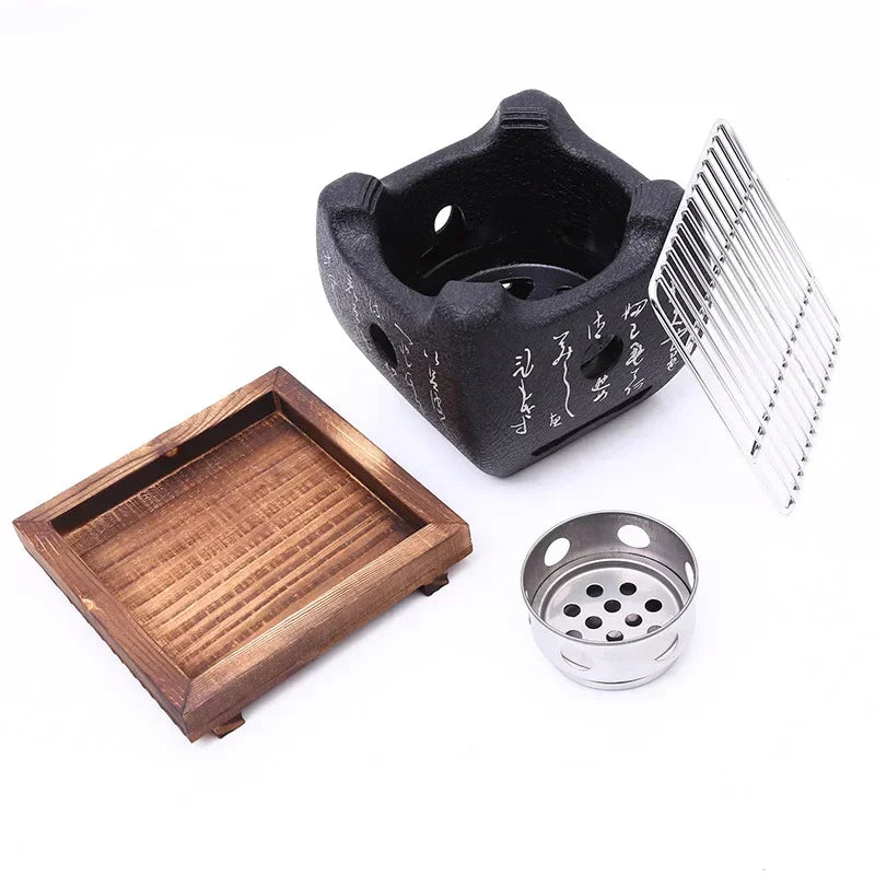 Portable Japanese Charcoal Grill Korean Barbecue grill Aluminium Alloy Alcohol Stove Carbon Cooking Furnace BBQ Tools