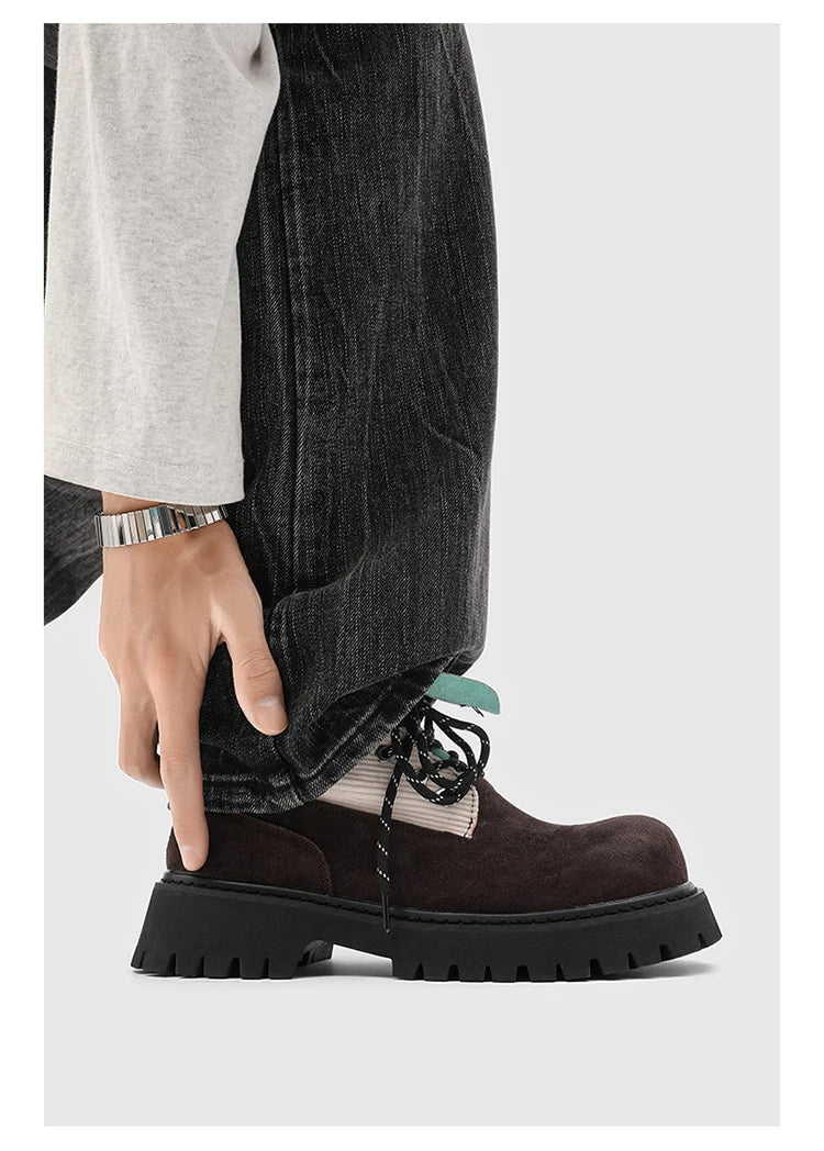 High quality Luxury Leather Boots Man Yellow High top Shoes Winter Men's Ankle Boots Street Motorcycle Shoes botas para hombre