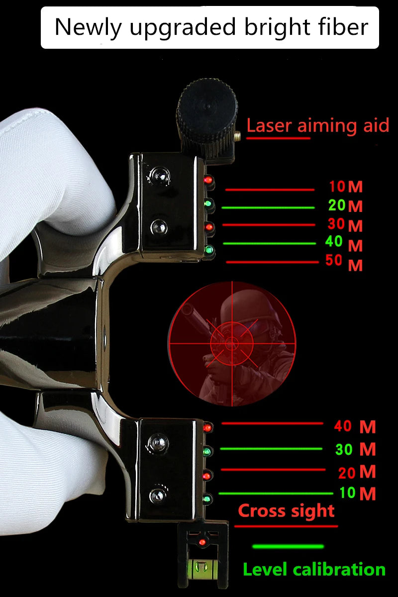 High Precision Slingshot with Laser Spirit Level Fast Press Bow Catapult Outdoor Sports Hunting Accessories Sling Shot Рогатка
