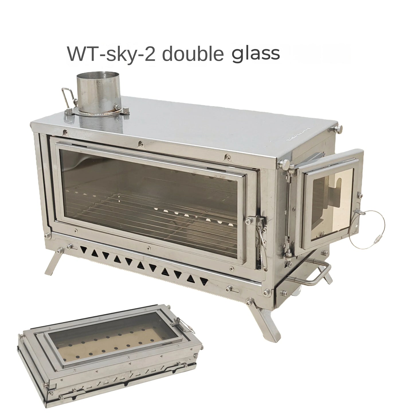 WT-Sky-430 Folding Fireplace Multifunctional Wood Stove Secondary Air Intake Outdoor Camping Heating Stove