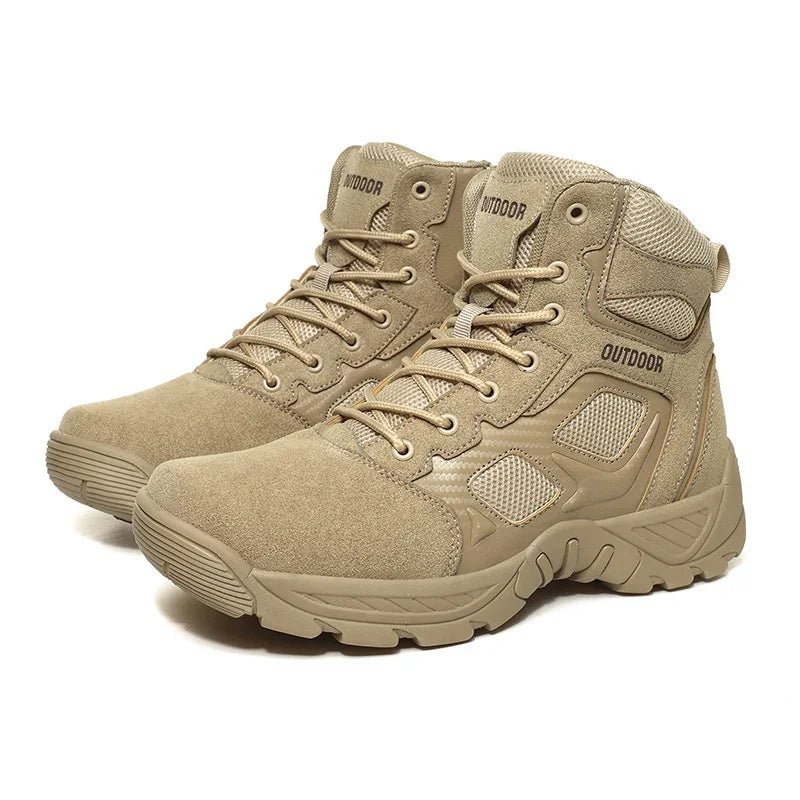 2024 New Tactical Mens Desert Combat Boots Work Safty Shoes Leather Boots Waterproof Ankle Boot Men's Hunting Shoes Size 47