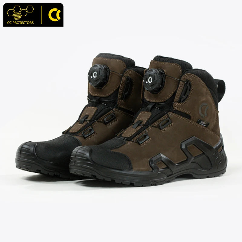 CC Motorcycle Riding Boots Men Leather Motorbike Shoes Breathable Anti-slip Anti-fall XRD Ankle Protection Motocross Short Boots