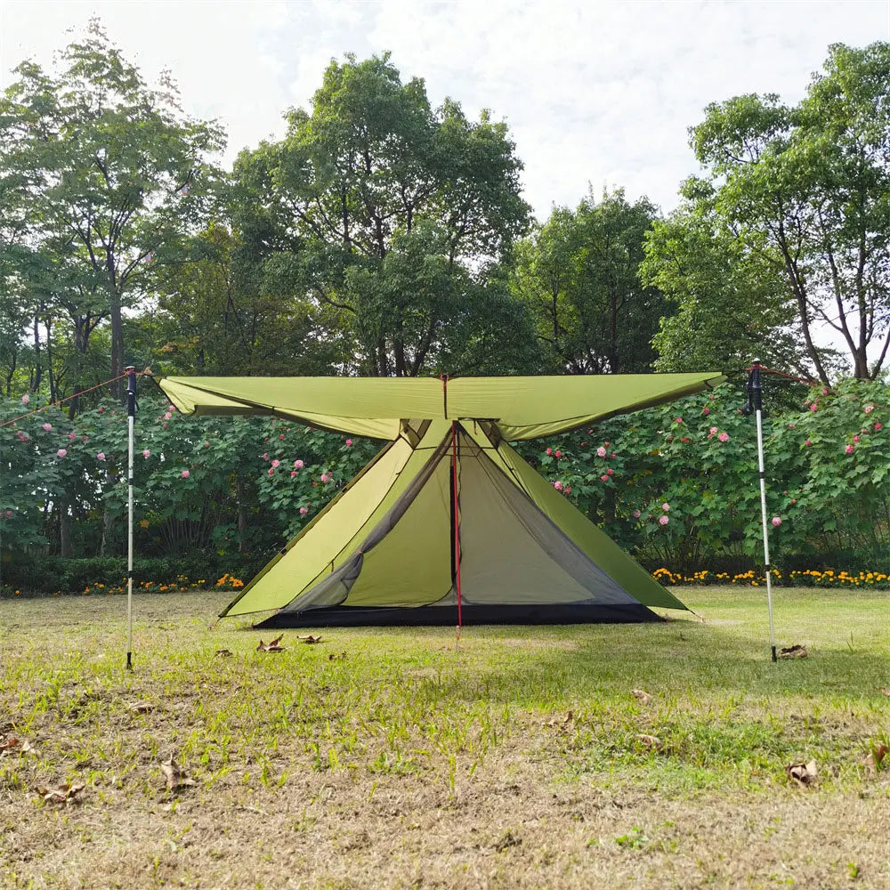 Outdoor 2 People Ultralight Mountain Gear with 2 Door Spire Tent Waterproof Camping tourist with Chimney Hole Hot Tent Camp