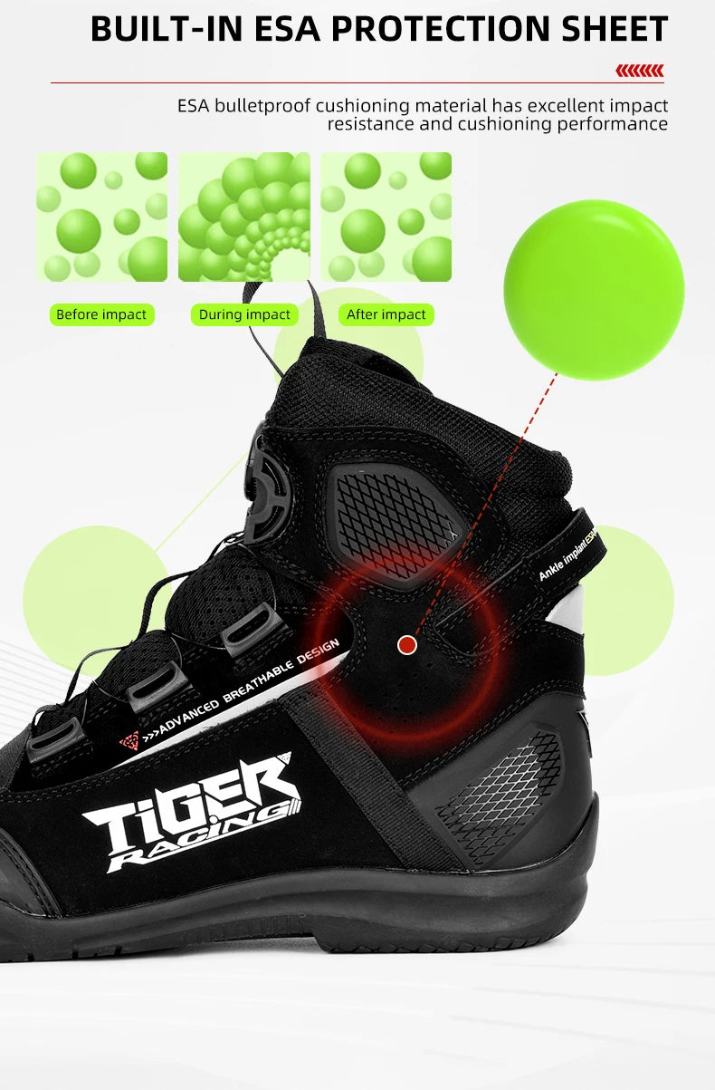 Men Motorcycle Shoes Motorcycle Boots Anti-Fall Motorcycle Equipment Wear-Resistant  Studded Boots Motocross Boots