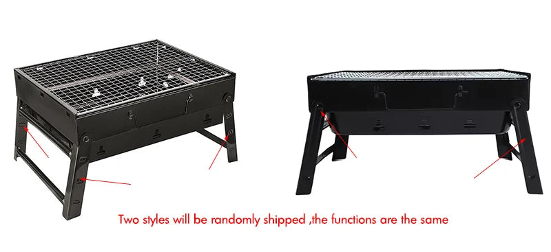 Folding Portable Barbecue Charcoal Grill, Barbecue Desk Tabletop Outdoor Stainless Steel Smoker BBQ for Outdoor Cooking Camping