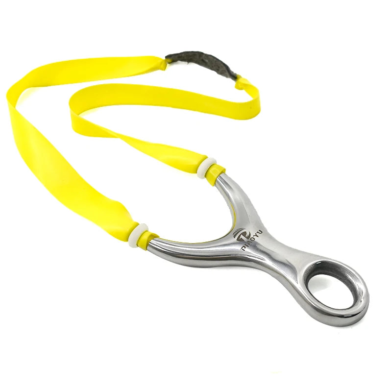 All-metal Stainless Steel Slingshot Portable Outdoor Shooting Hunting Catapult Leisure Toy Hunting Equipment With Rubber Bands