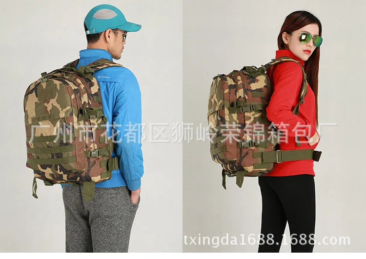 Upgraded 3D Bag Camouflage Mountaineering Bag Tactical Backpack Outdoor Camping Travel Bag