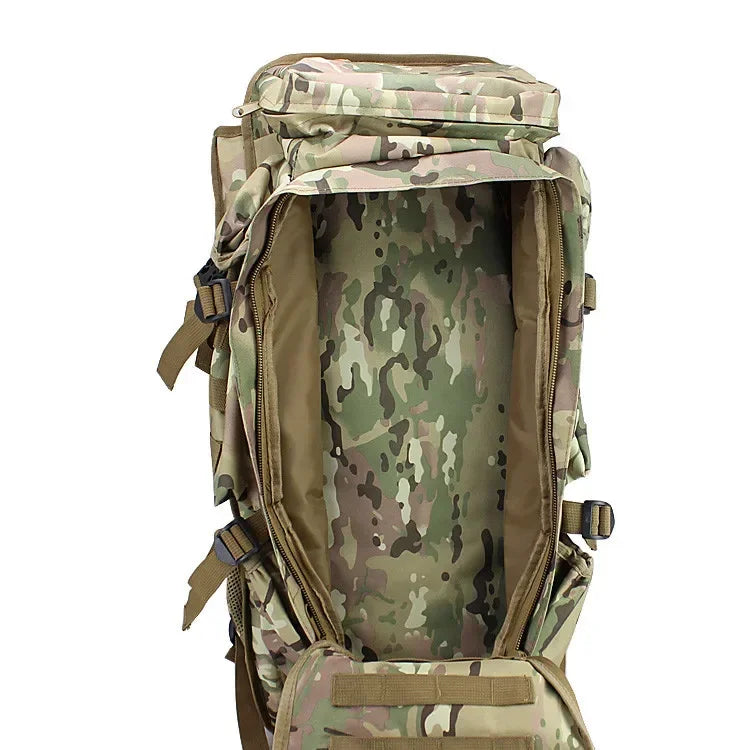 70L Large Capacity Camping Bag Multifunction Hunting Tactical Backpack Molle Hunting Outdoor  Climbing Travel Fishing Bag