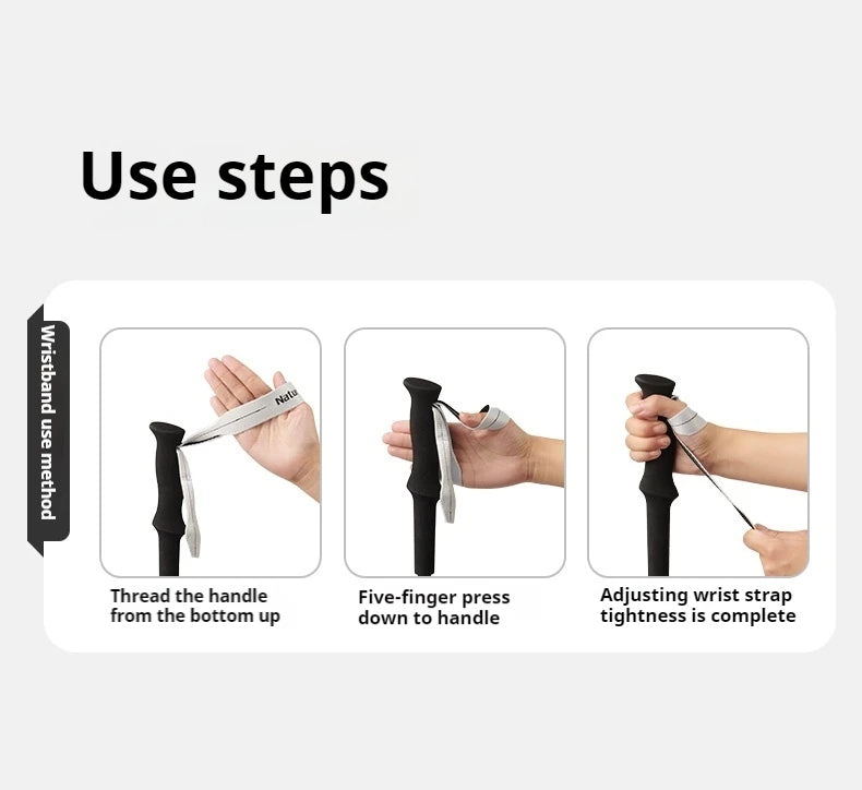 Naturehike Outdoor Alpenstock Carbon 4-sections Foldable Aluminum Alloy Ultralight Trekking Pole Adjustable Hiking Walking Stick