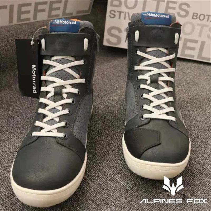 Men's Motorcycle Shoes Four Seasons Motorbike Gear Shift Breatheable Anti-fall Rider Road Racing Casual Shoes for Motorrad Boots