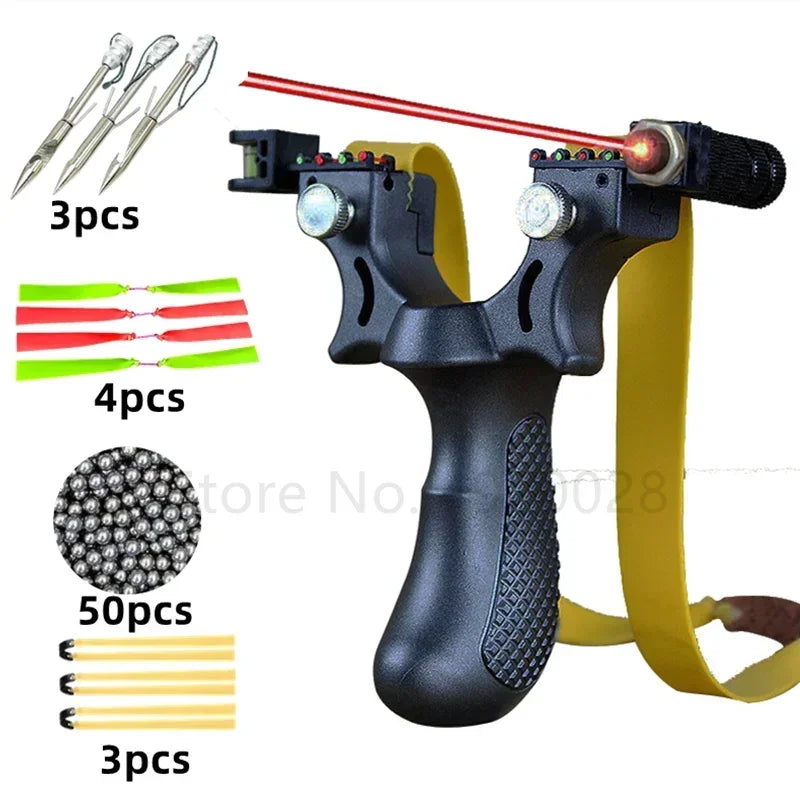 Hunting Slingshot High-power Laser Aiming Slingshot Outdoor Sports Shooting Game Practice Using High Precision Catapult