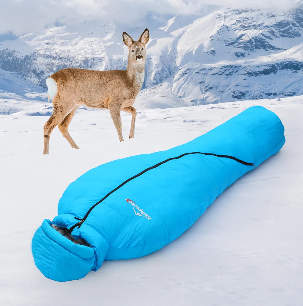 Premium Down and Synthetic Hybrid Sleeping Bag Camping  Lightweight Sleeping Bag High Neck Design Sleeping Bag 0°C to -5°C ，1.3