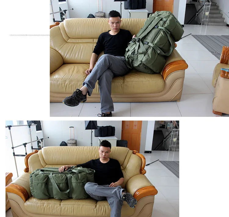 100L Camping Super Large Capacity Backpack Men Camping Storage Bag Men Tent Canopy Military Tactical Shoulder Bag Travel Handbag