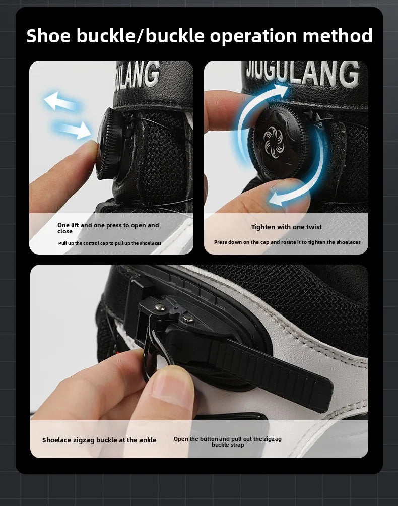 Motorcycle Boots Man Leather Motos Riders Protective Motocross Boots Waterproof Non-slip Motocross Mountain Racing Shoes