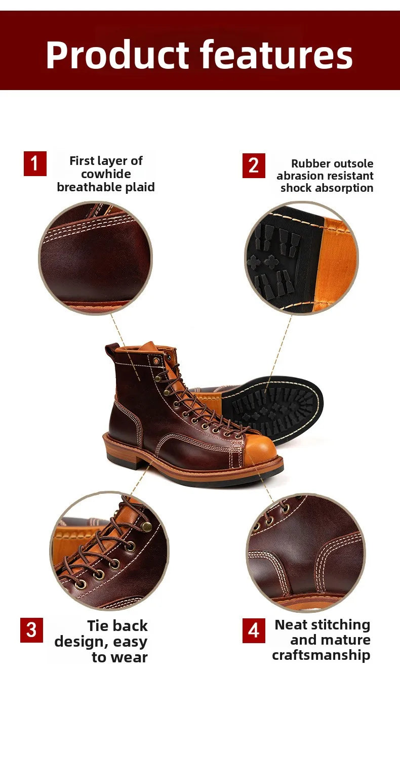 American retro locomotive shoes Boots For Motorcycle