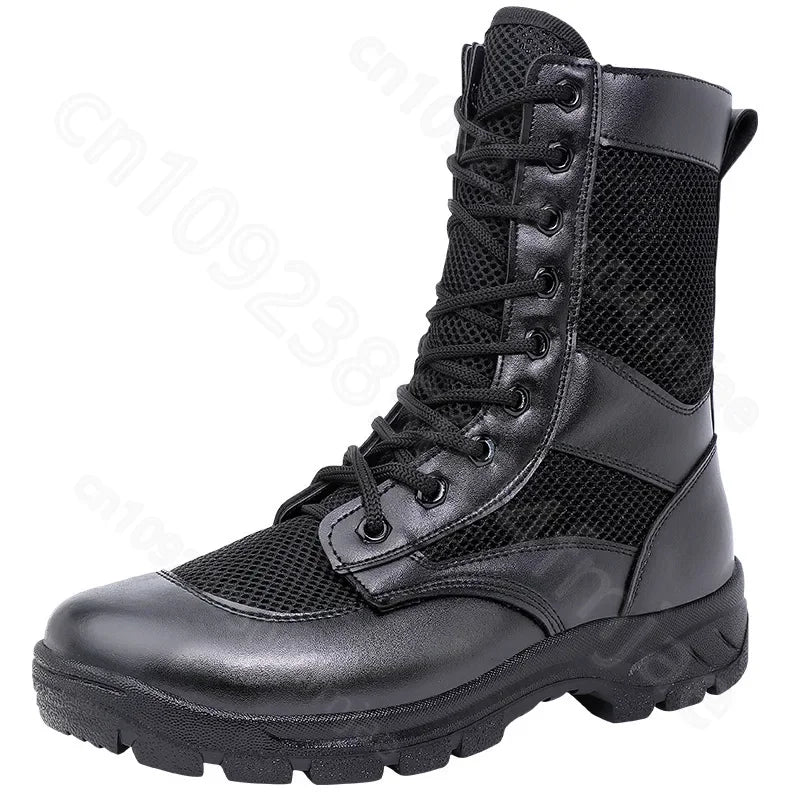 Summer ultra-light combat boots comfortable mesh shoes mountaineering boots men women high-top training boots security shoes