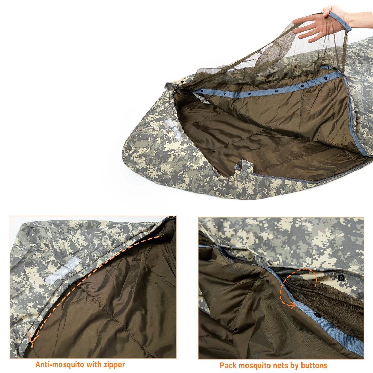 MT Military Modular Infantry Tactical Mummy Sleeping Bags, Army Force Defence 4 & Tropen Sleeping System 2.0 Camouflage