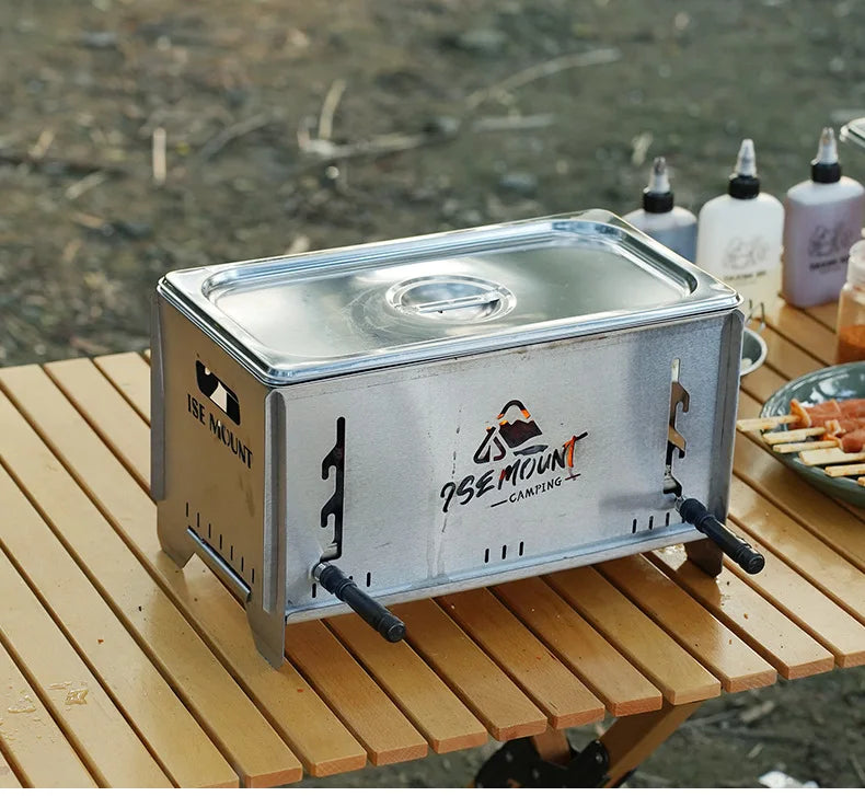 Camping Windproof Firewood Stove Stainless Steel Barbecue Grill Wood Burner Protable Outdoor Picnic Oden Cooking Furnace
