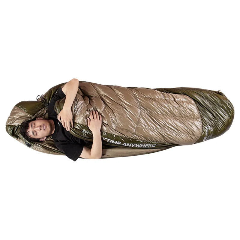 Waterproof Custom Wholesale Winter Luxury Goose Down Feather Sleeping Bag with Zipper Camping Hike