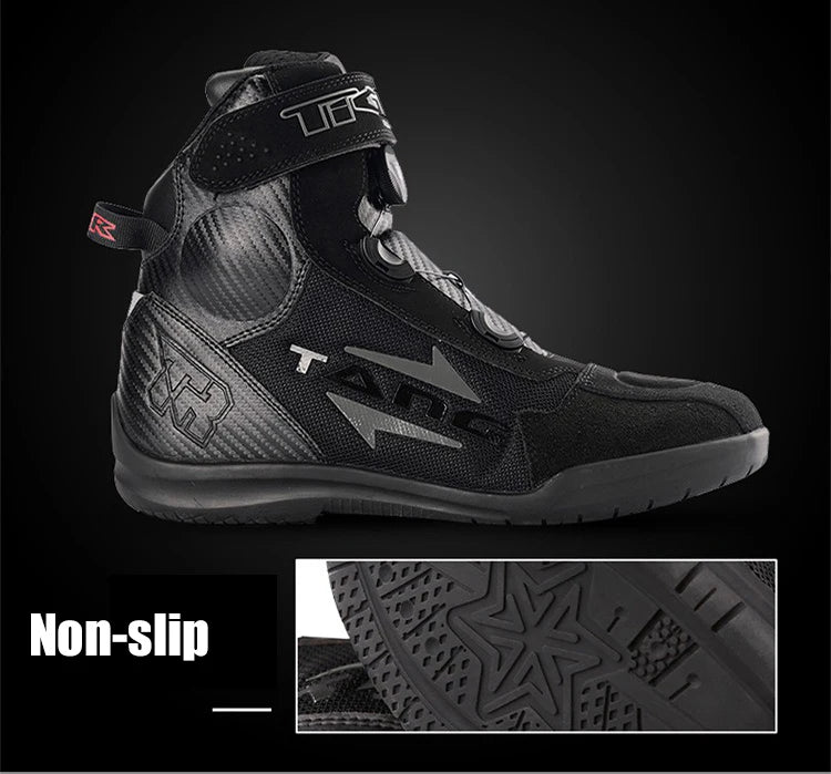 Motorcycle Road Racing Boots Professional Biker Shoes Motorbike Long Riding Protective Gear Shift Microfibe Leather boot