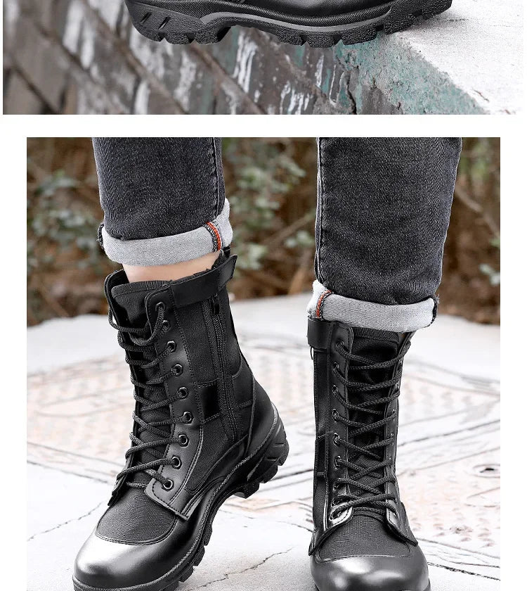 Summer ultra-light combat boots comfortable mesh shoes mountaineering boots men women high-top training boots security shoes