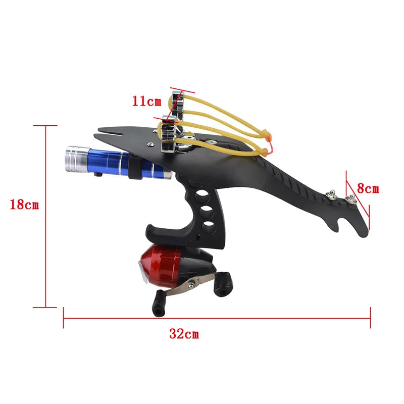 Slingshots Shooting Fishing Set Hunting Catapult Reel Darts Rubber Band Outdoor Archery Bow and Arrow Fisnhing Tool