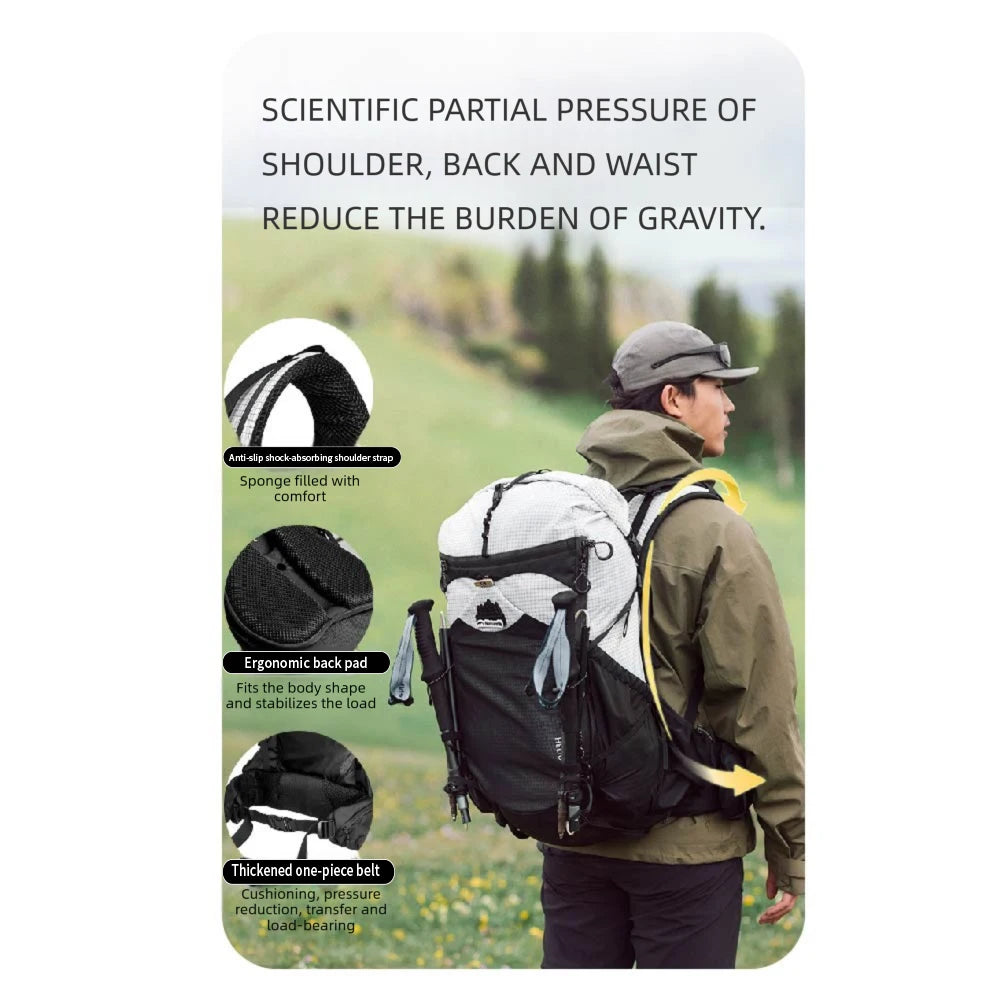 Naturehike Helium Series 40L Hiking Backpack Waterproof Wear Resistant Outdoor Travel Sport Climbing Shoulder Bag With RainCover