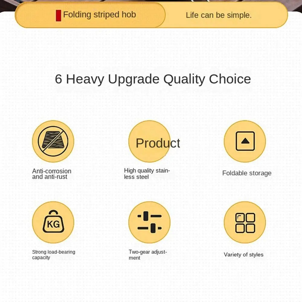 Stainless Steel Foldable Camping Grill Rack Corrosion Resistan Foldable BBQ Stove Stand Folding Heat-resistant