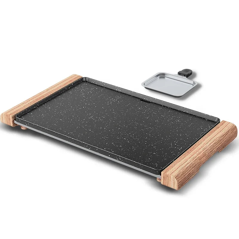 220V Smokeless Electric Grill Pan Korean BBQ Hot Pot Combo Nonstick Steak Machine for Family Cooking AG